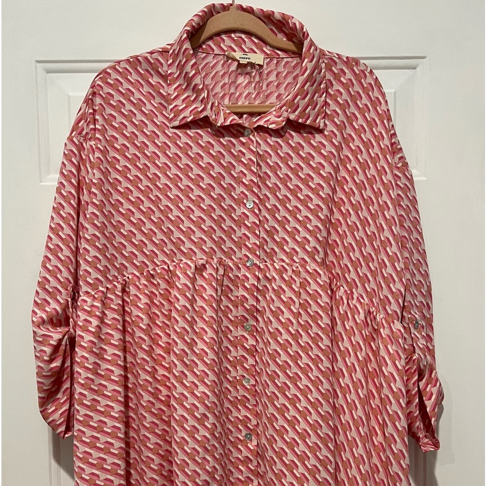 NWOT “Entro” Pink Dress (Size Large!)